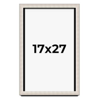 17x27 Shadow Box Frame Silver Real Wood Contemporary Shadowbox Display Frame UV Acrylic Front Acid Free Backing and Hardware