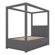 preview thumbnail 4 of 12, Nestfair Twin Size Upholstery Canopy Platform Bed with Trundle and Three Storage Drawers