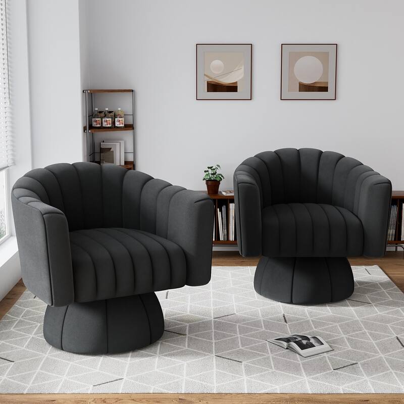 Ouyessir Oversized Modern Upholstered Barrel Chairs