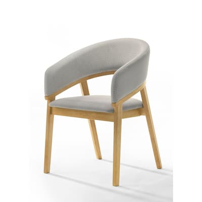 Modrest Truman Mid-Century Modern Grey & Natural Oak Dining Chair