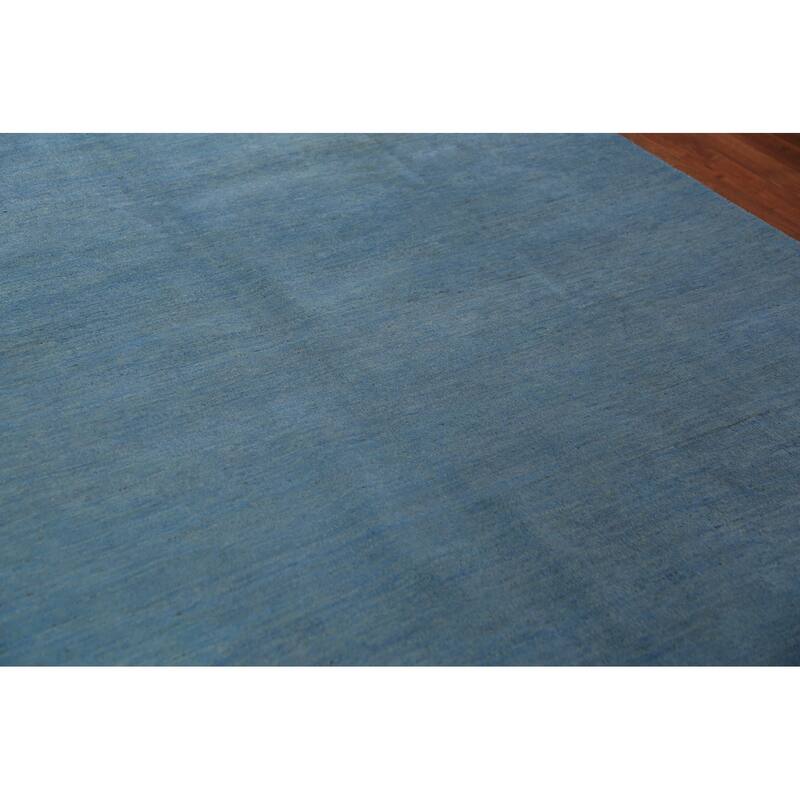 Light Blue Modern Gabbeh Oriental Area Rug Handmade Wool Carpet - 6'10" x 9'9"