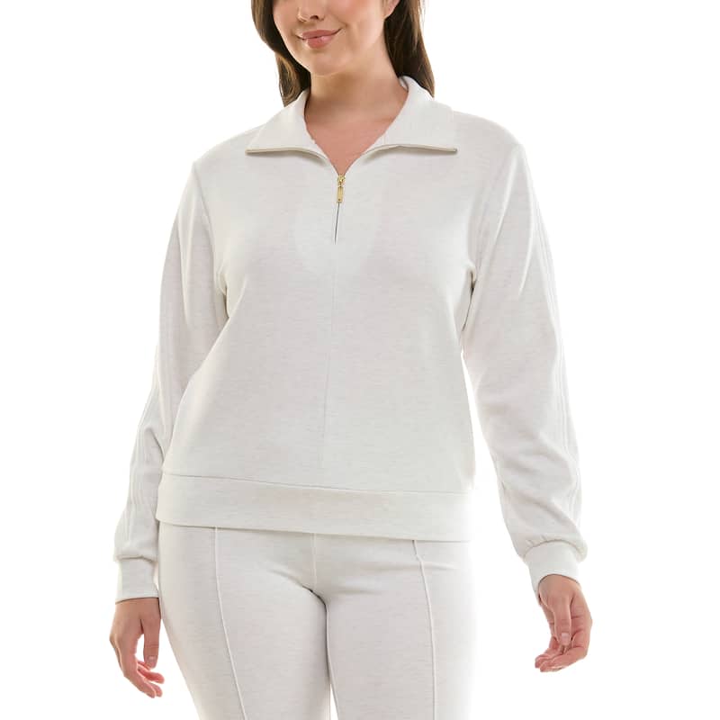 Nanette Lepore Scuba Knit Quarter-Zip Sweater - M