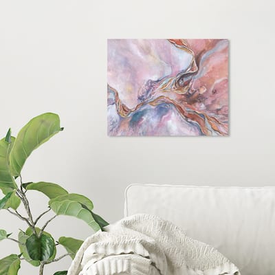 Wynwood Studio Abstract Delightful Memories Pink and Light Pink Modern & Contemporary Wall Art Canvas Print