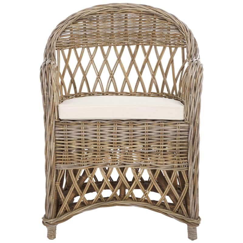 SAFAVIEH Spyrini Natural Rattan Club Chair - 25.5" x 26.5" x 35.5" - 26Wx27Dx36H - Natural