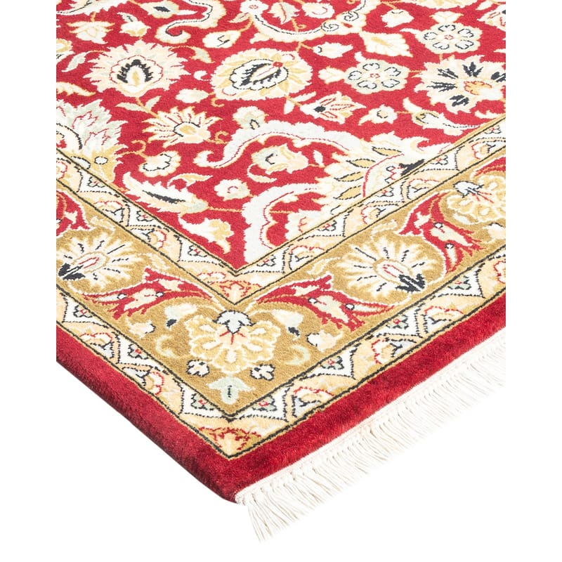 Overton Hand Knotted Wool Vintage Inspired Traditional Mogul Red Area Rug - 3 x 5