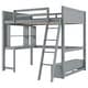 preview thumbnail 16 of 30, Full Size Loft Bed with Built-in L-Shaped Desk, LED Shelf Lighting, USB Charging Ports & Storage Bench, Drawers and Shelves