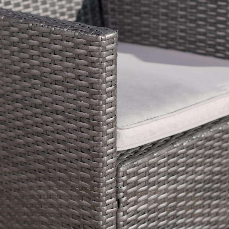 Arcade Outdoor 9-piece Square Wicker Dining Set with Cushions by Christopher Knight Home