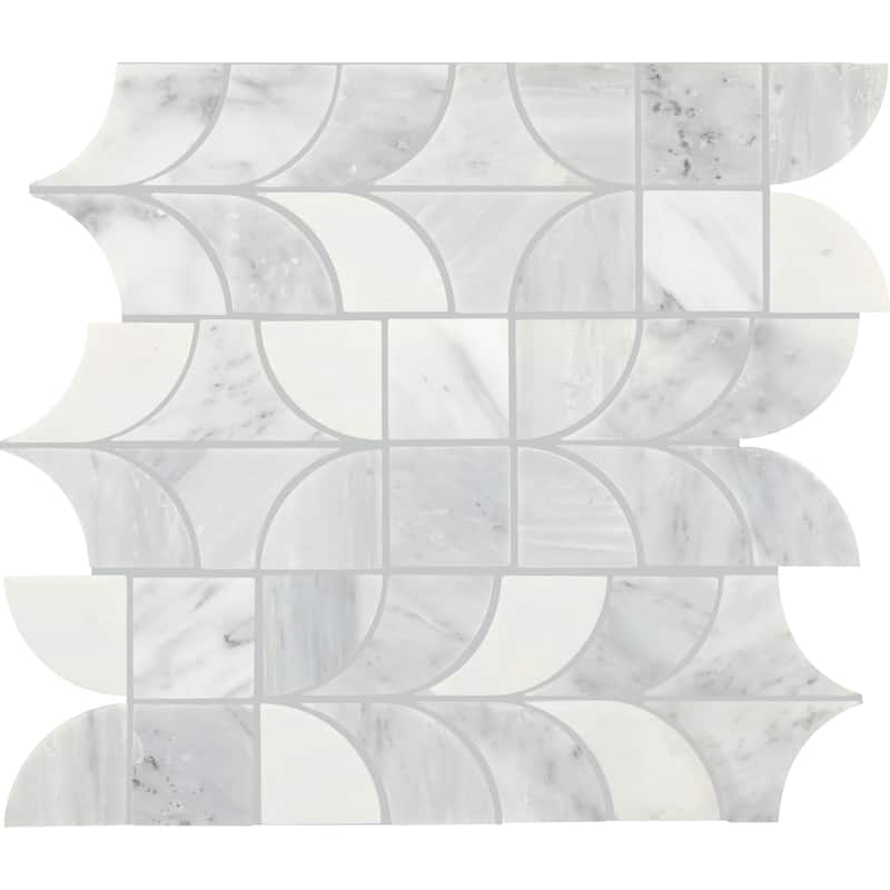 Daltile Gamma Natural Stone Patchwork Wall and Floor Mosaic Tile (Set of 10) - White