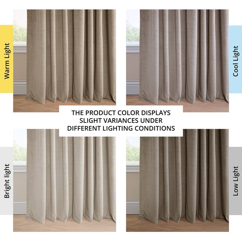 Exclusive Fabrics Ravello Burnout Velvet Curtains (1 Panel) Room Darkening Curtains For Bedroom & Living Room Curtains