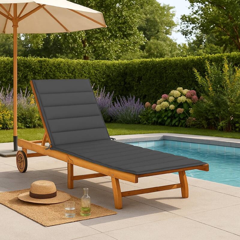 Stela Outdoor Lounge Chaise, Gray Rattan Wicker, Adjustable, 79 Inch