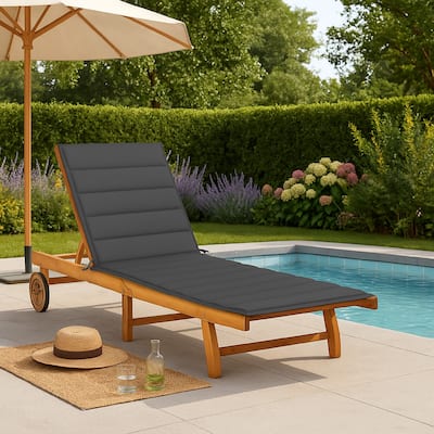 Stela Outdoor Lounge Chaise, Gray Rattan Wicker, Adjustable, 79 Inch