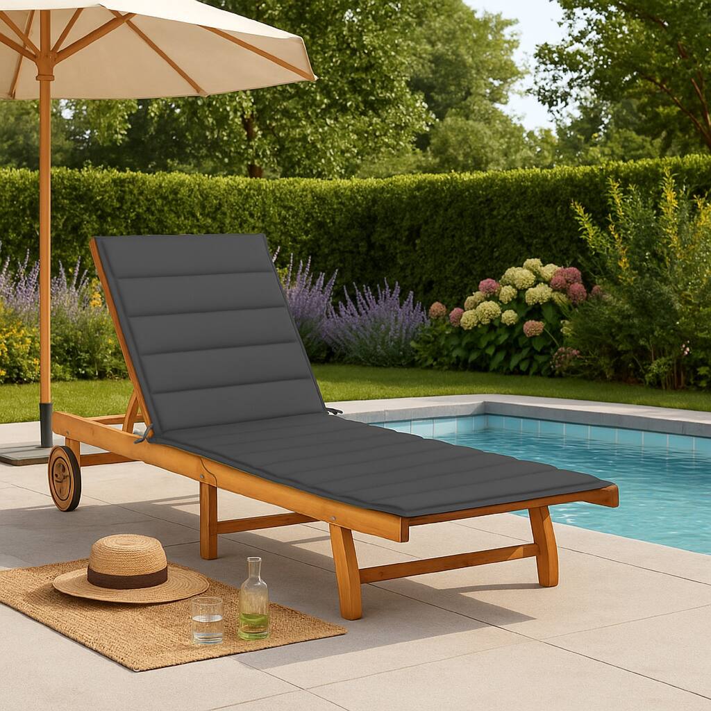 Stela Outdoor Lounge Chaise, Gray Rattan Wicker, Adjustable, 79 Inch