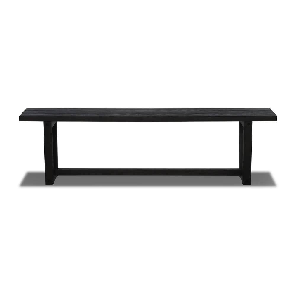 Cascais Solid Wood Bench with Industrial Base