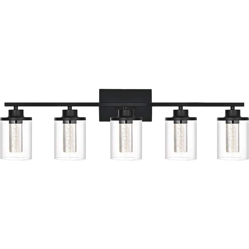 Modern LED Wall Sconces for Bathroom - 5-Lights - Black