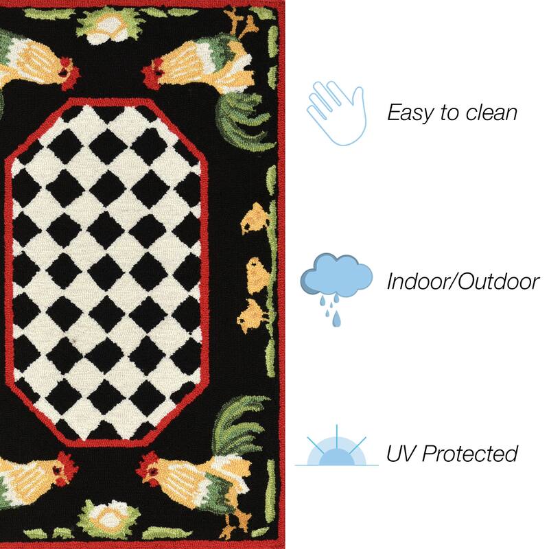 Liora Manne Frontporch Rooster Indoor/Outdoor Rug - 2' x 5'