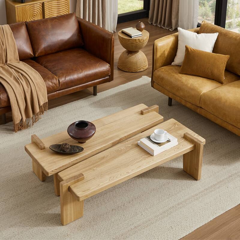 Art Leon Solid Ash Wood Coffee Table