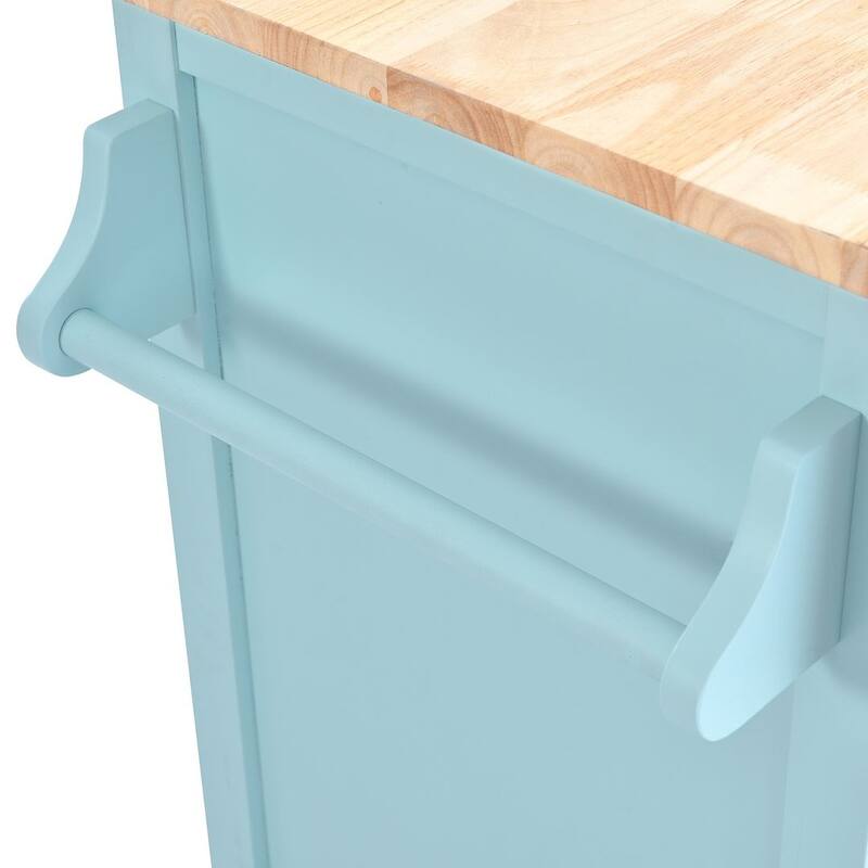 Kitchen Island Cart with Wheels Drop-Leaf Countertop