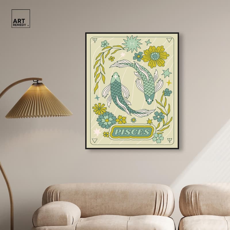 Pisces Stars Card Canvas by Art Remedy