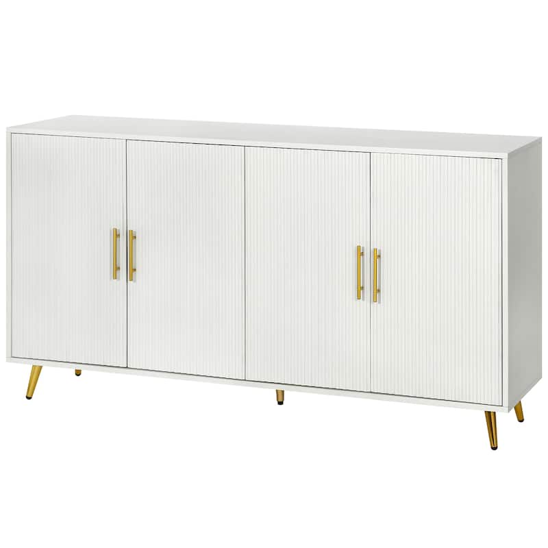 Vintage Wood Sideboard with Adjustable Shelves