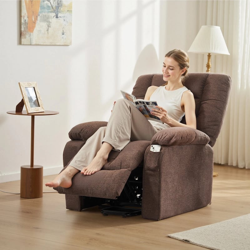 Recliner Chair, Reclining Massage Chair with Heat, Home Theater Seating Electric Power Lift Chair for Living Room