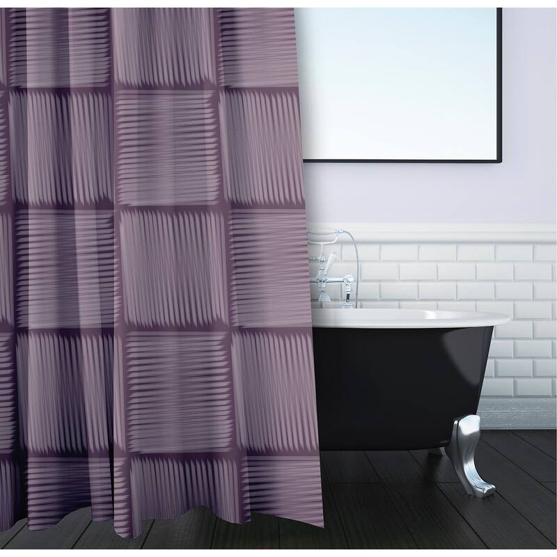 Basketweave Geometric Print Shower Curtain (71 x 74)