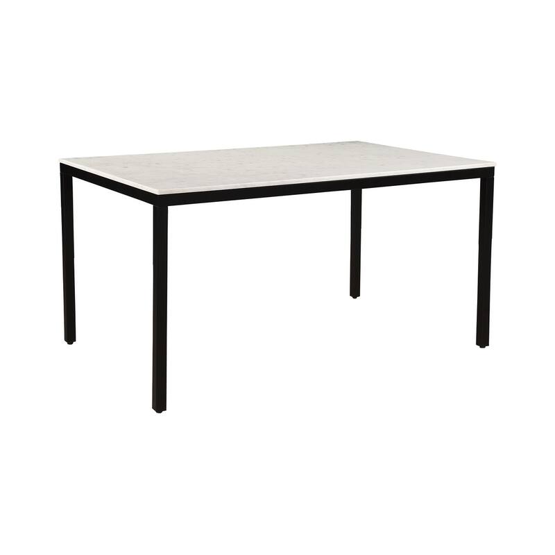 Aurelle Home Pariso Modern White Marble-Top Table - 60" W x 30" H x 36" D