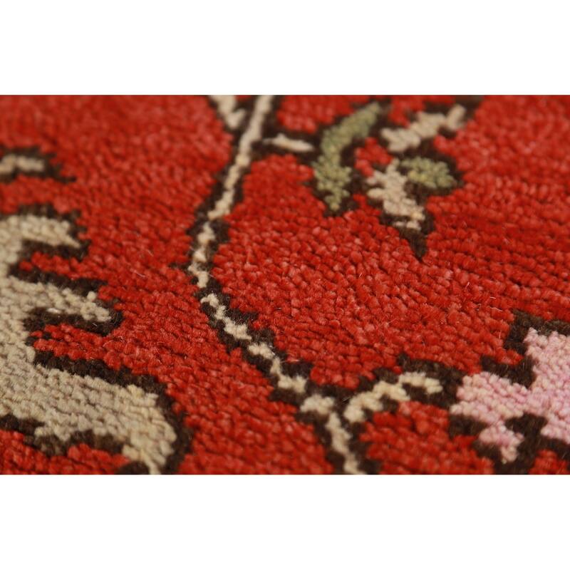 Geometric Heriz Serapi Oriental Area Rug Handmade Orange Wool Carpet - 8'11" x 12'0"