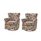 preview thumbnail 30 of 53, HULALA HOME Georg Transitional Floral Fabric Swivel Rocker Chair with Removable Backrest and Rolled Armrest Set of 2