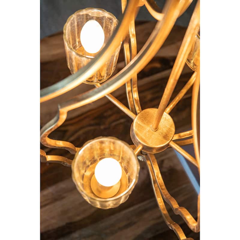 4 - Light Metal Chandelier, Hanging Light Fixture with Adjustable Chain for Kitchen Dining Room, Bulb Not Included