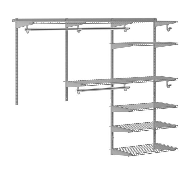 Adjustable Closet Organizer Kit 4 to 6 ft Wall Mounted Closet System with Hang Rod 72 x 15 x 59 Bed Bath Beyond 33249998