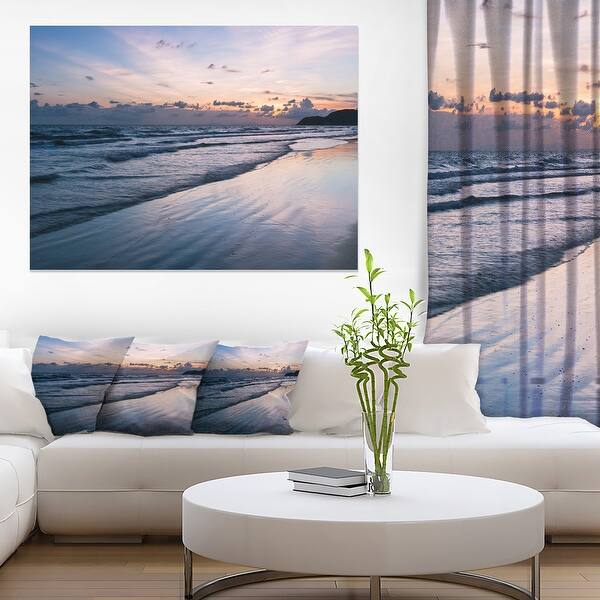 Blue Sunset Sea Waves Thailand - Oversized Beach Canvas Artwork Print ...