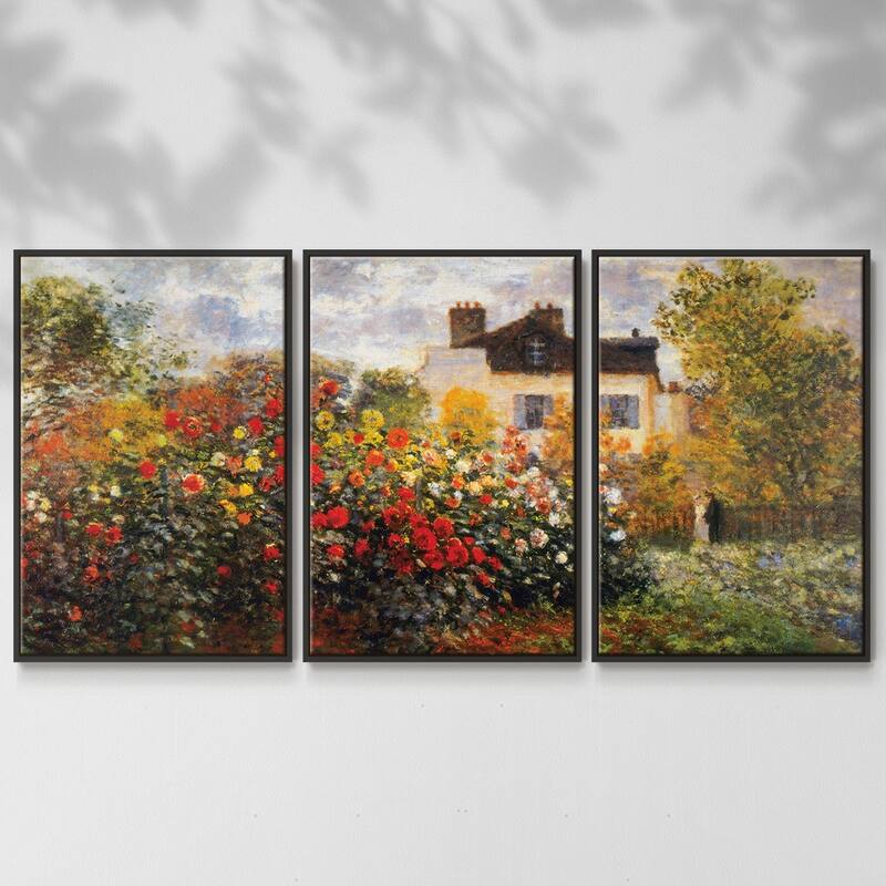 Argenteuil by Monet - Multi Piece Framed Canvas - 24 x 36 - Black