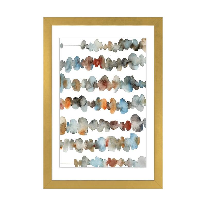 iCanvas "Abstract In Blue And Terracotta Shades I" by Sophie Rodionov - Gold - 32x24x1