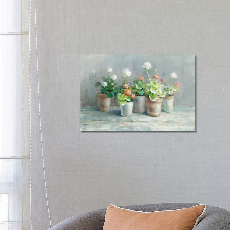 iCanvas "Farmhouse Geraniums" by Danhui Nai Canvas Print - 18x26x1.5