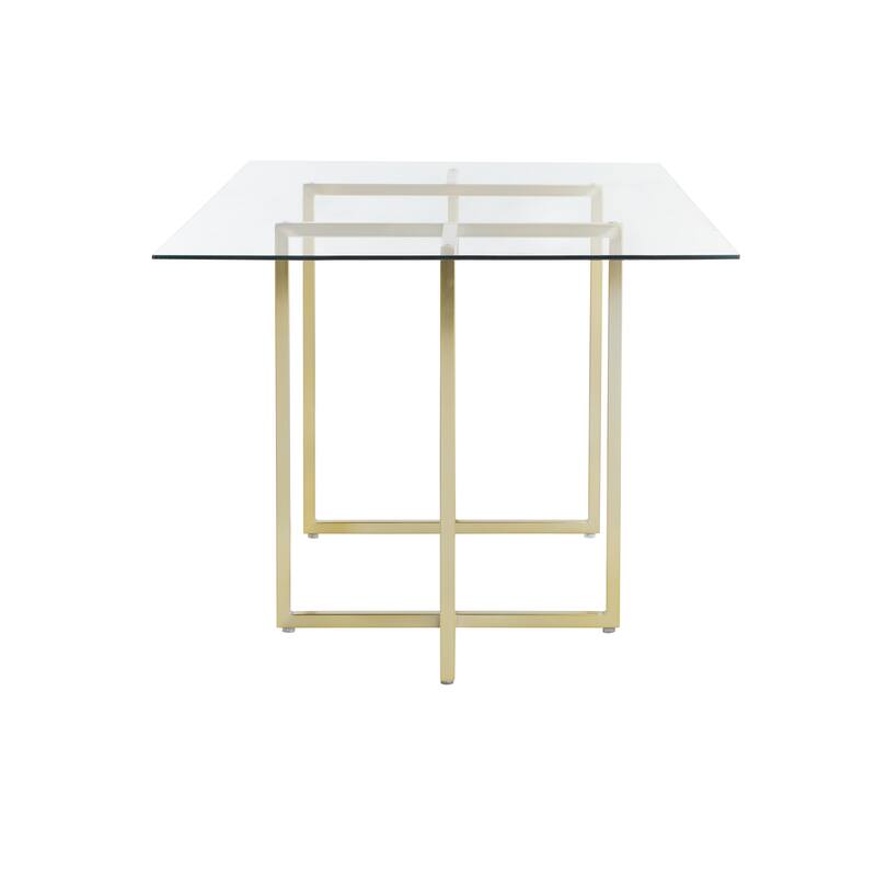 Legend 29x48-Inch Rectangular Dining Table with Steel Base in Gold