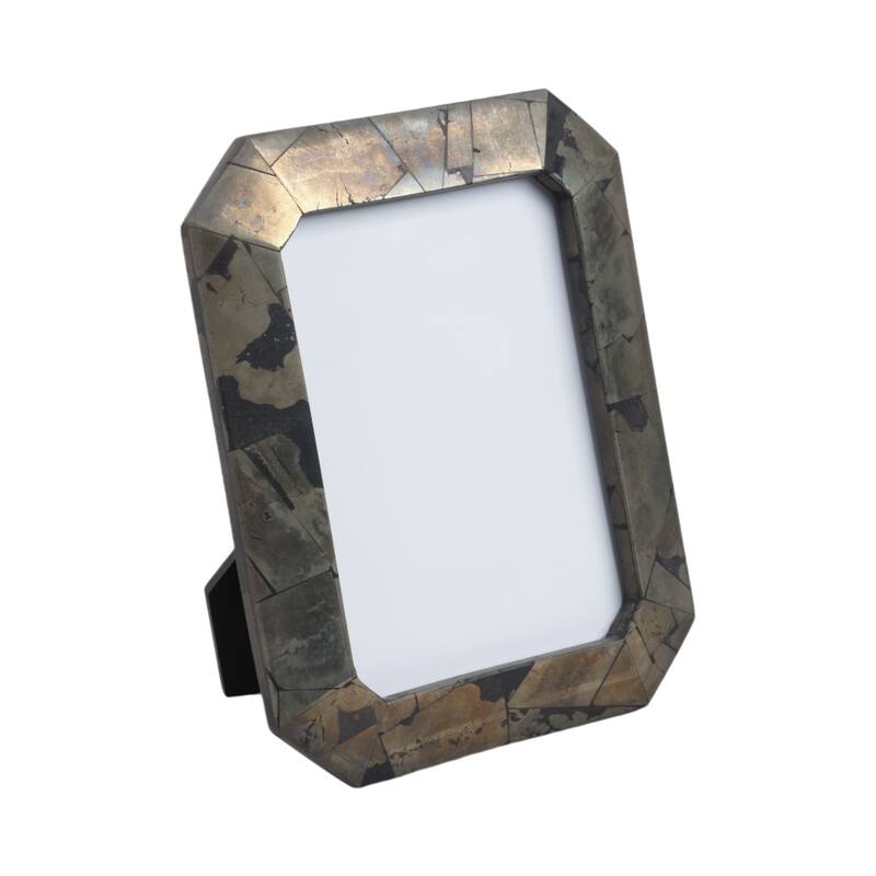 Decorative Antiqued Metal Photo Frame - Brown