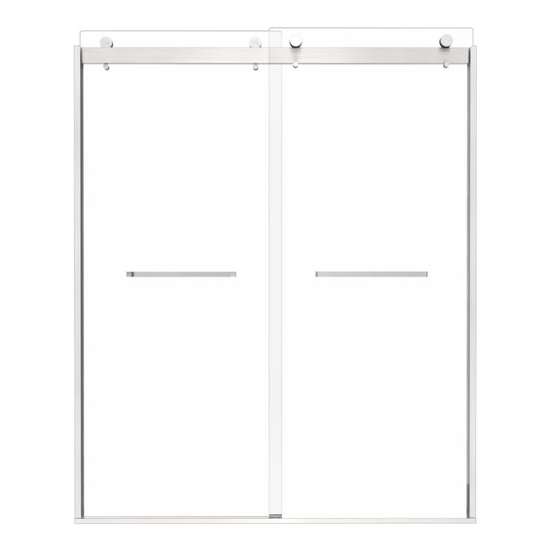 60"W x 74"H Frameless Double Sliding Shower Door with 5/16" Tempered Glass - 60'' x 74''