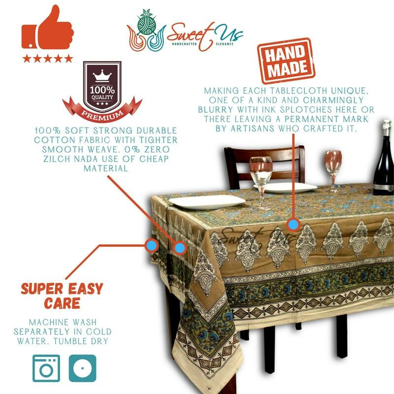 Cotton Extravagant Floral Vine Tablecloth Rectangle