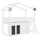 preview thumbnail 3 of 5, Twin Size House Loft Bed with Storage Cabinet, Blackboard, Drawers, and Ladder