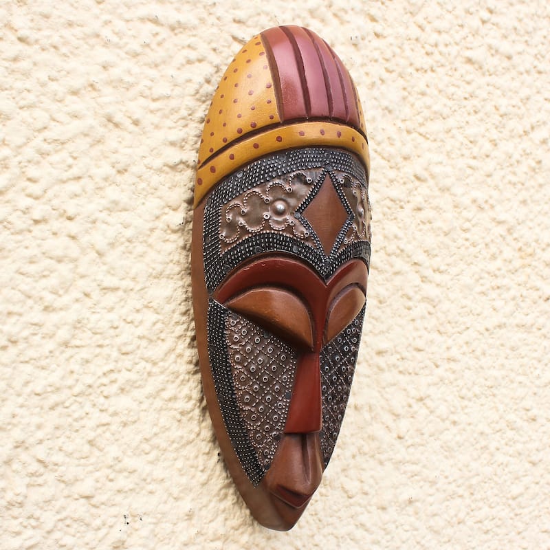 Novica Handmade Brave King African Wood Mask