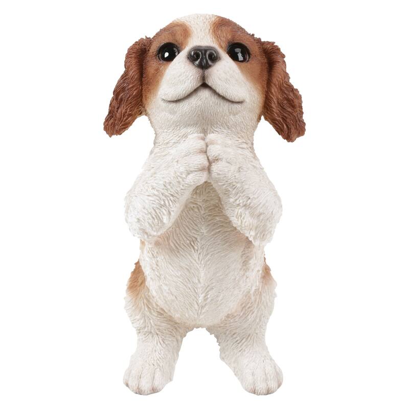 8.5" Praying Cavalier King Charles Spaniel Puppy Outdoor Garden Statue