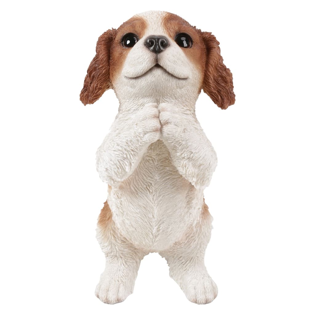 8.5" Praying Cavalier King Charles Spaniel Puppy Outdoor Garden Statue
