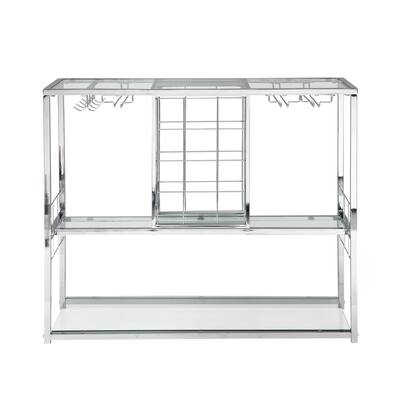 Contemporary Wine Rack Silver Modern Frame Wine Storage