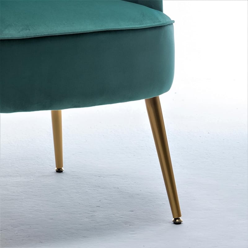 US Pride Furniture Stylish Velvet Armchair with Gold Metal Legs Comfortable Accent Chair