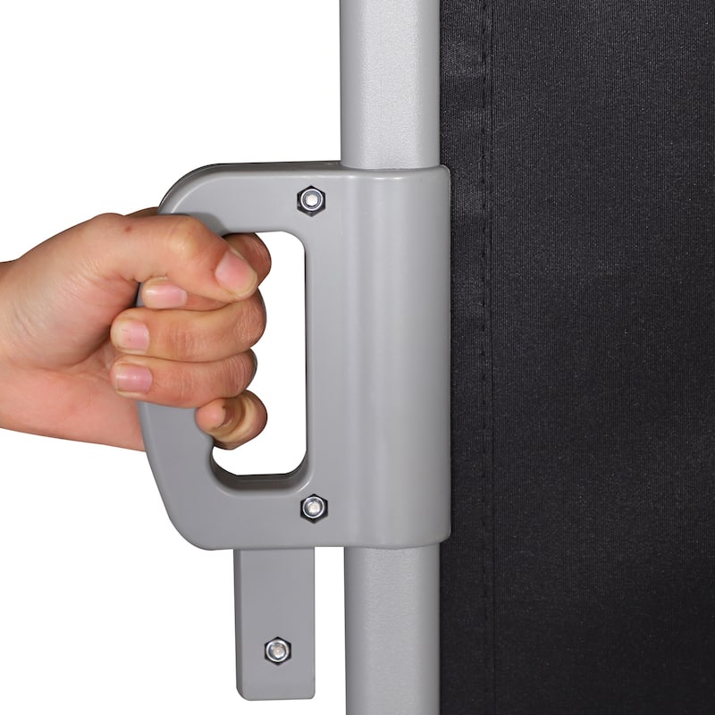 Outsunny Retractable Folding Side Awning Patio Outdoor Privacy Screen with Resistance to UV Rays & Wind, 6.5' High, Black