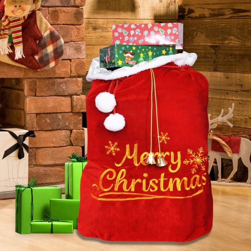 Santa Present Gift Bag - Red and White