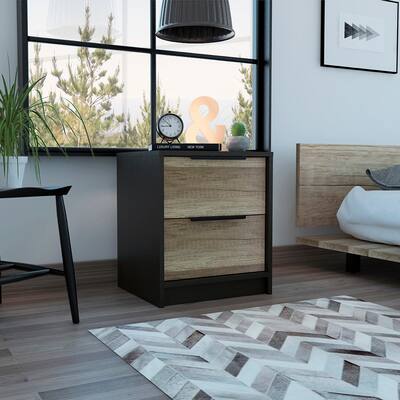 Modern Minimalist Nightstand with 2 Drawers, Superior Top Bedside Table, Suitable for Any Bedroom or Living Room