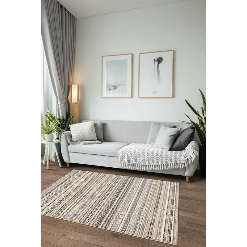 Garland Rug Carnival Striped Durable Indoor Area Rug