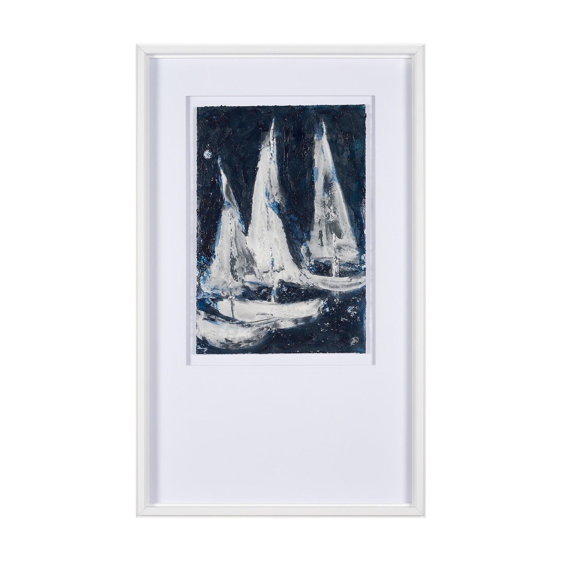 Paper Boats II by Studio M a Framed Art Print Matted under Glass