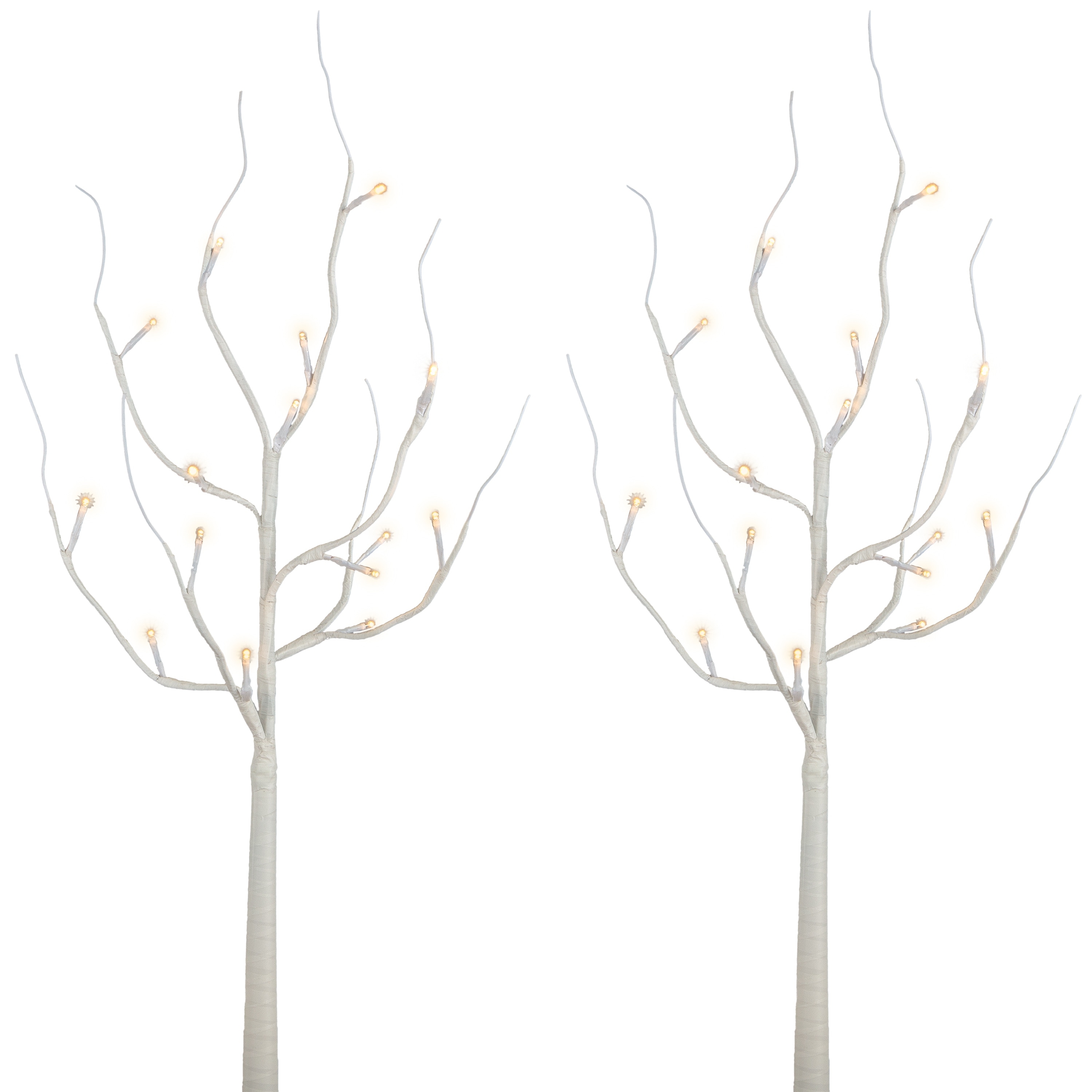 27 in White LED Branches with Timer Set of 2
